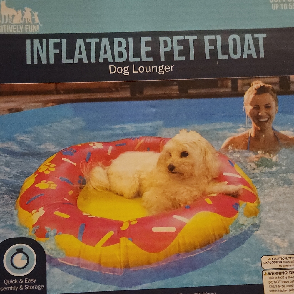 Pawsitively Posh Inflatable Pet Float - Pink and Yellow
